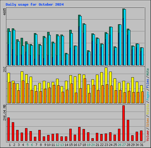 Daily usage for October 2024