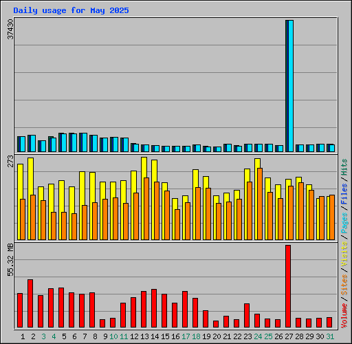 Daily usage for May 2025