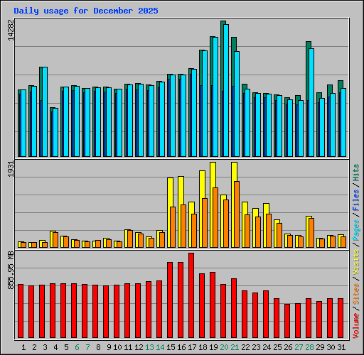 Daily usage for December 2025