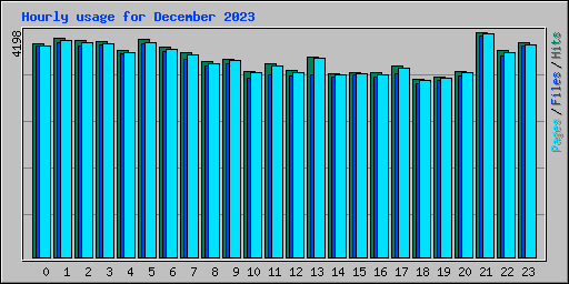 Hourly usage for December 2023