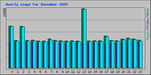 Hourly usage for December 2025