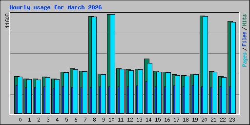 Hourly usage for March 2026