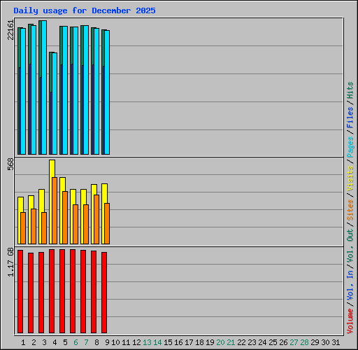 Daily usage for December 2025