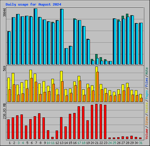 Daily usage for August 2024