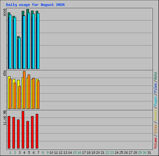 Daily usage for August 2026