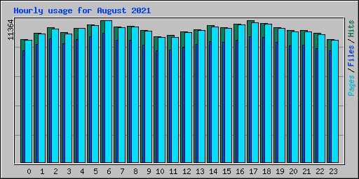 Hourly usage for August 2021