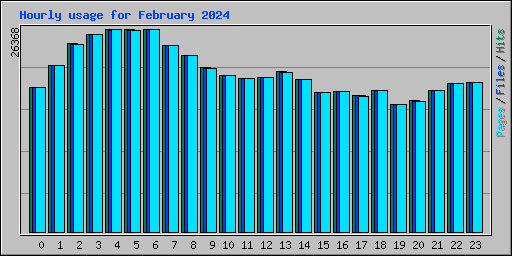 Hourly usage for February 2024