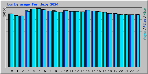 Hourly usage for July 2024