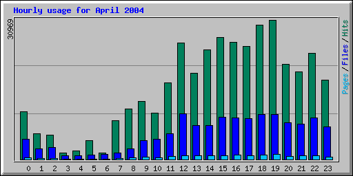 Hourly usage for April 2004