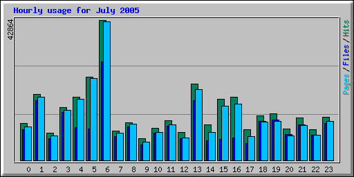 Hourly usage for July 2005