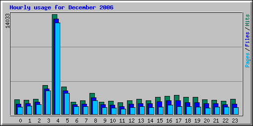 Hourly usage for December 2006