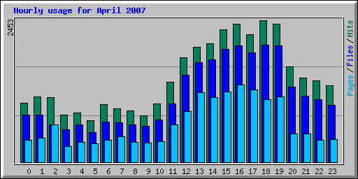 Hourly usage for April 2007