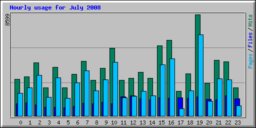 Hourly usage for July 2008