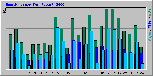 Hourly usage for August 2008