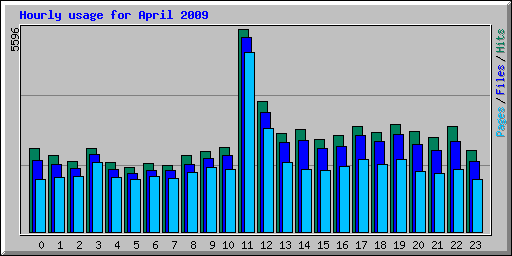 Hourly usage for April 2009