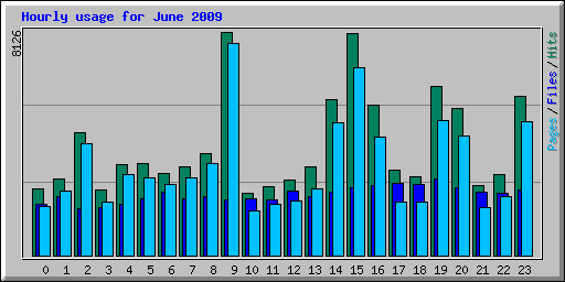 Hourly usage for June 2009