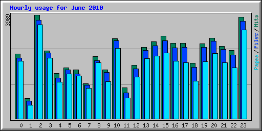 Hourly usage for June 2010