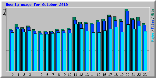 Hourly usage for October 2010