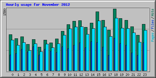 Hourly usage for November 2012