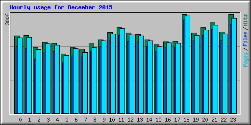 Hourly usage for December 2015