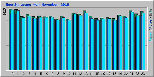 Hourly usage for November 2016