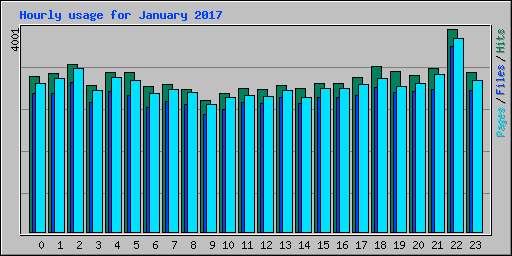 Hourly usage for January 2017