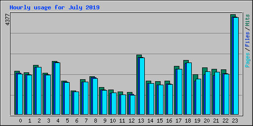 Hourly usage for July 2019