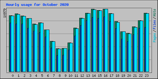 Hourly usage for October 2020