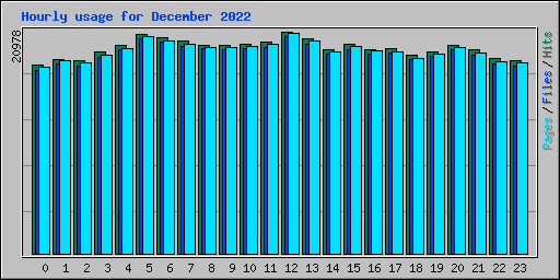 Hourly usage for December 2022